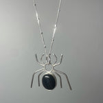 Spiderweb Obsidian Pendant